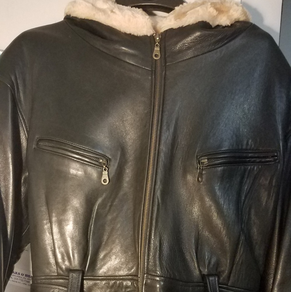 Leather jacket fur lining